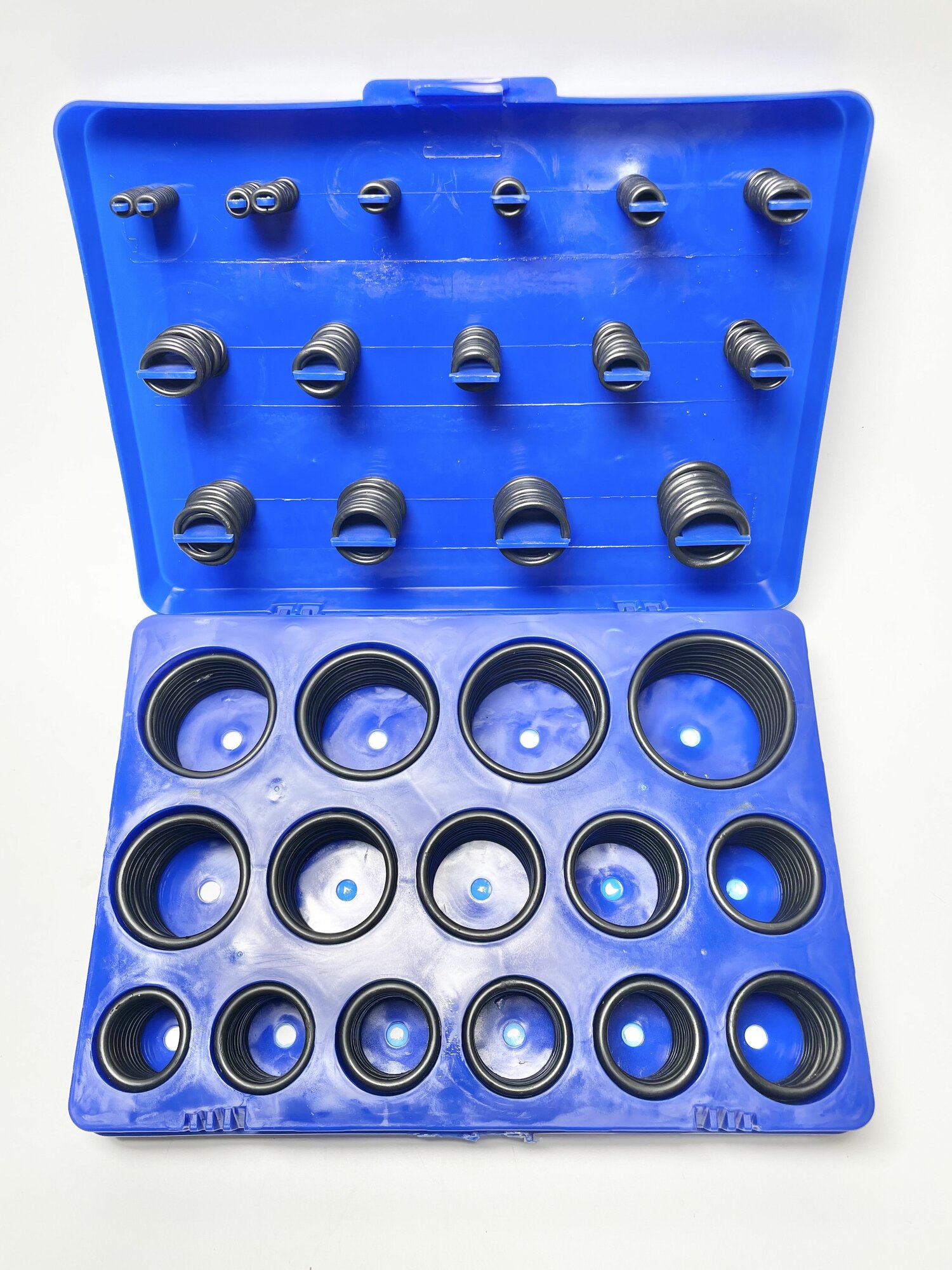 Набор резиновых уплотнительных колец прокладок 30 размеров 382 шт D 2.8- 47мм синий кейс