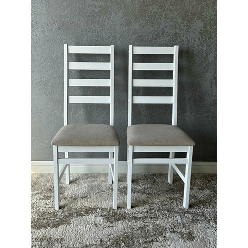 Стулья для кухни 2 шт со спинкой деревянные белые разборные