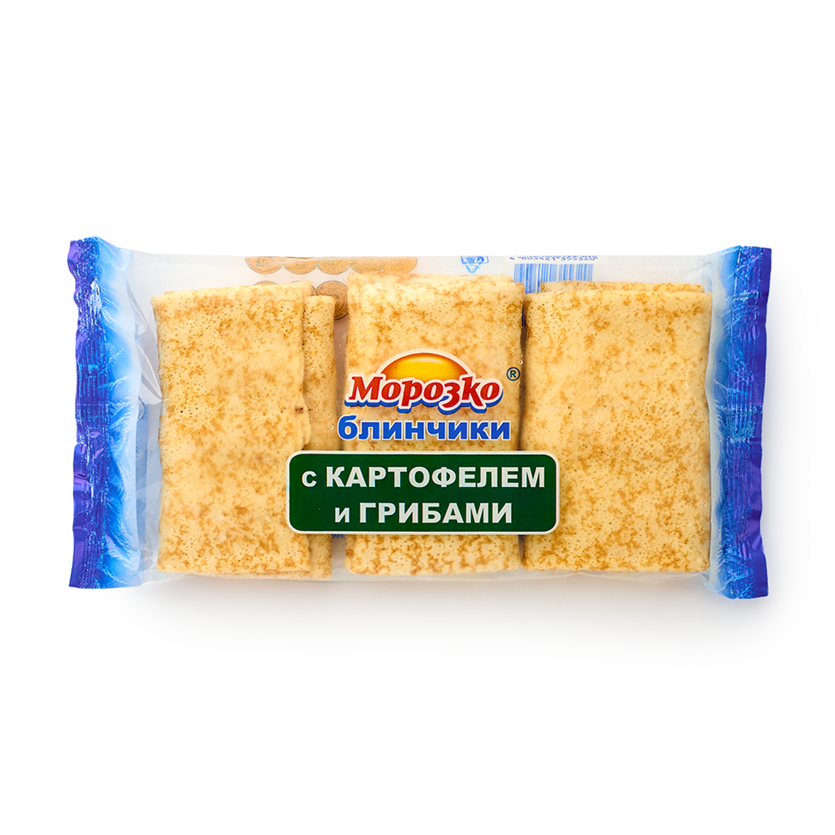 Блинчики "Морозко", с картофелем и грибами, замороженные, 3 шт.