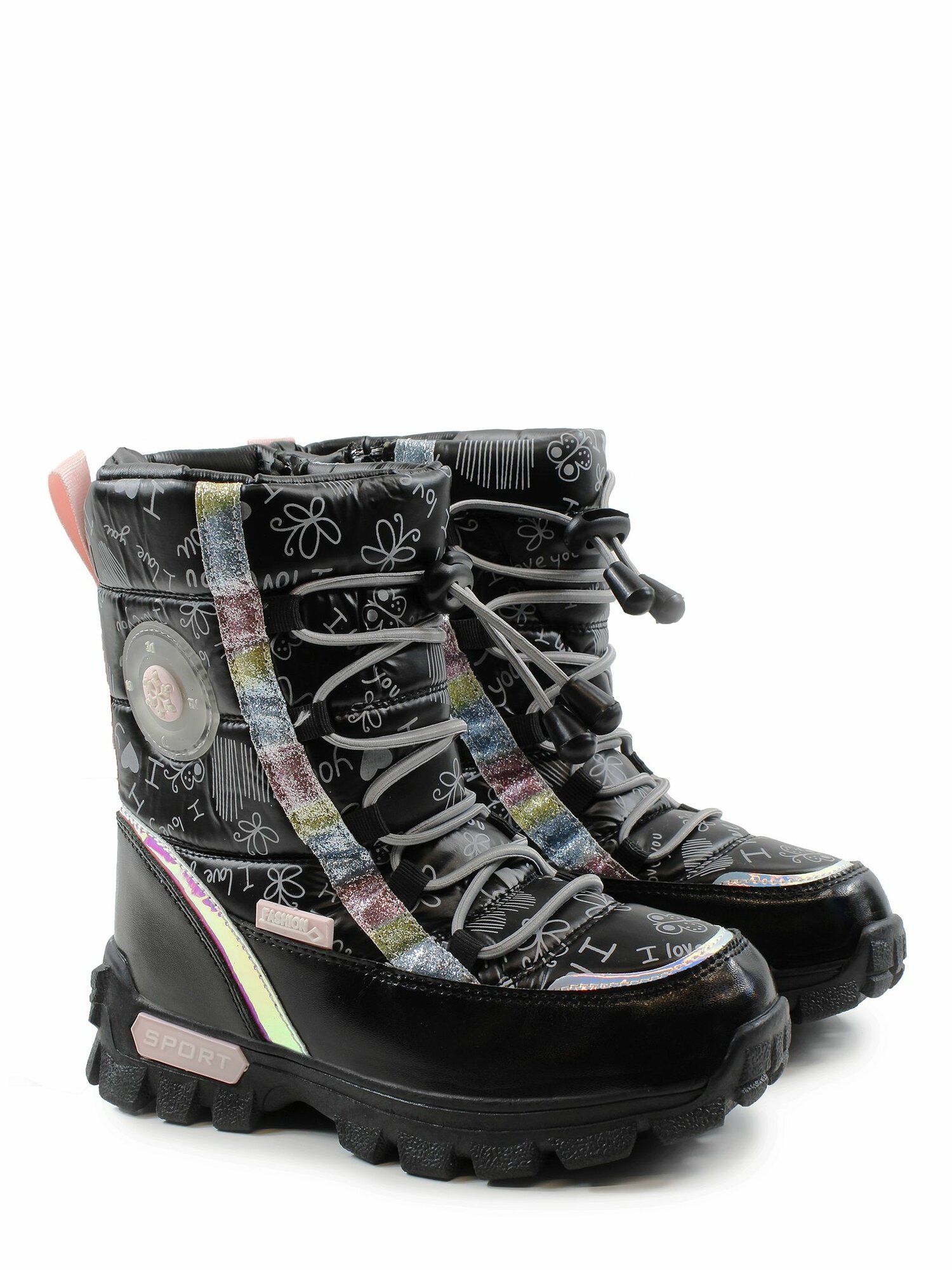 фото Детские дутики, серебристый, р. 28