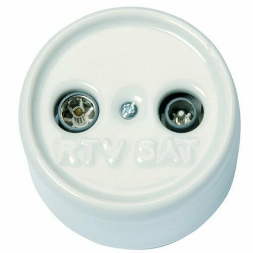 Розетка TV-FM Fontini GARBY проходная открытый монтаж черный 30713272 4531₽