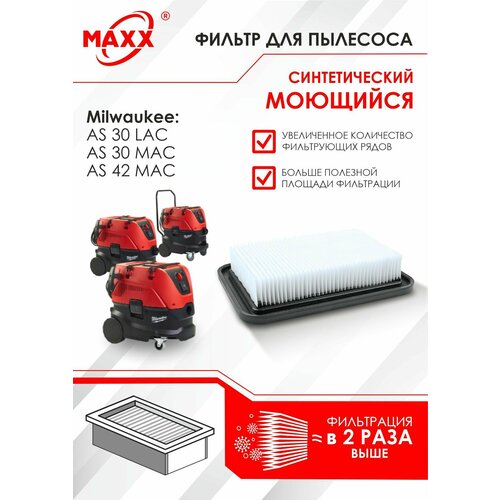 Фильтр PRO синтетический моющийся для пылесосов Milwaukee AS 30 LAC MAC Milwaukee AS 42 MAC 4932459687 5060₽