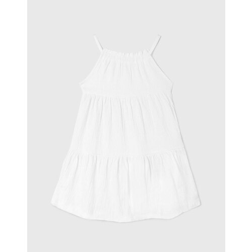 Платье Gloria Jeans, размер 6-8л/122-128, белый лонгслив gloria jeans оверсайз трикотаж размер 122 31 белый