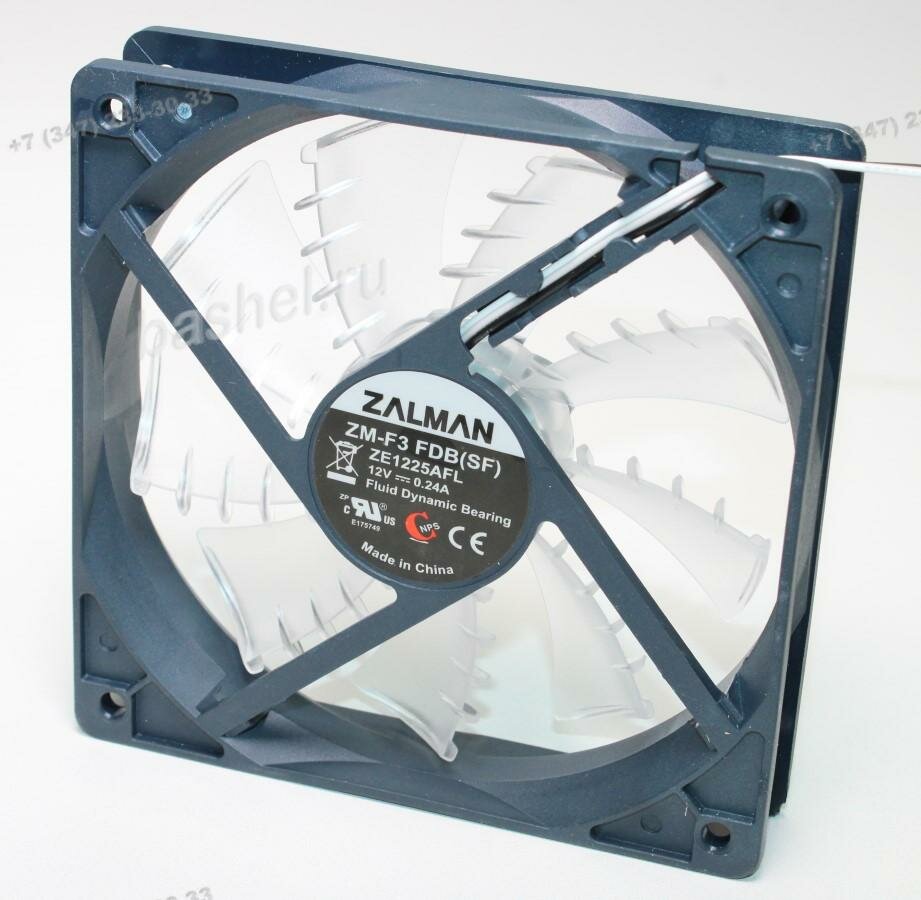 120х120мм, Zalman ZM-F3 FDB(SF) 3-pin 20-23dB, Вентилятор DC