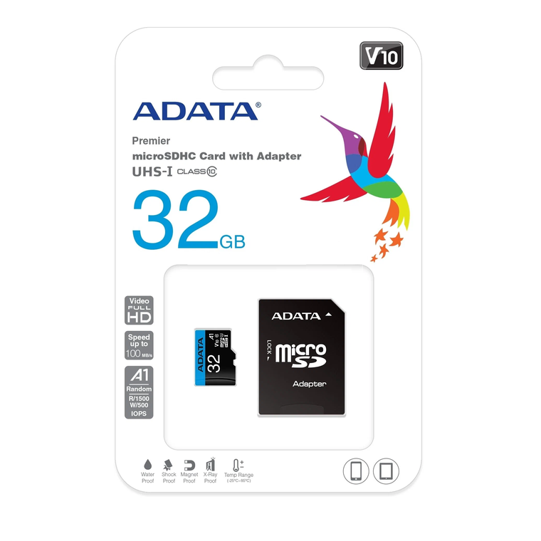 Карта памяти MicroSD 32Гб ADATA AUSDH32GUICL10A1-RA1