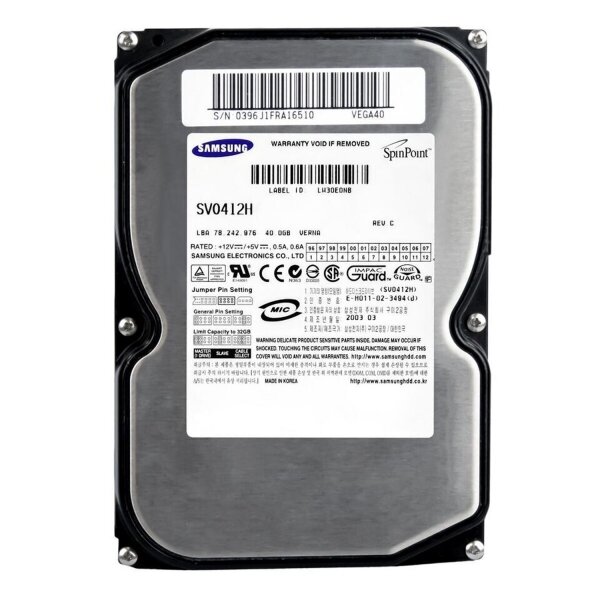 Жесткий диск Samsung SV0412H 40Gb 5400 IDE 3.5" HDD