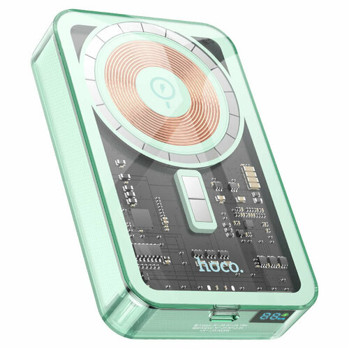 Внешний аккумулятор Hoco Q14A 10000mAh с беспроводной зарядкой мятный 3546₽