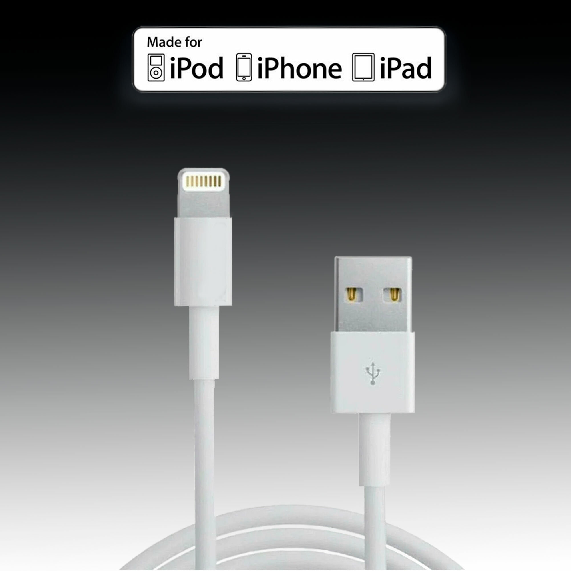 Кабель для зарядки iPhone USB - Lightning, iPad, AirPods, iPod,1M