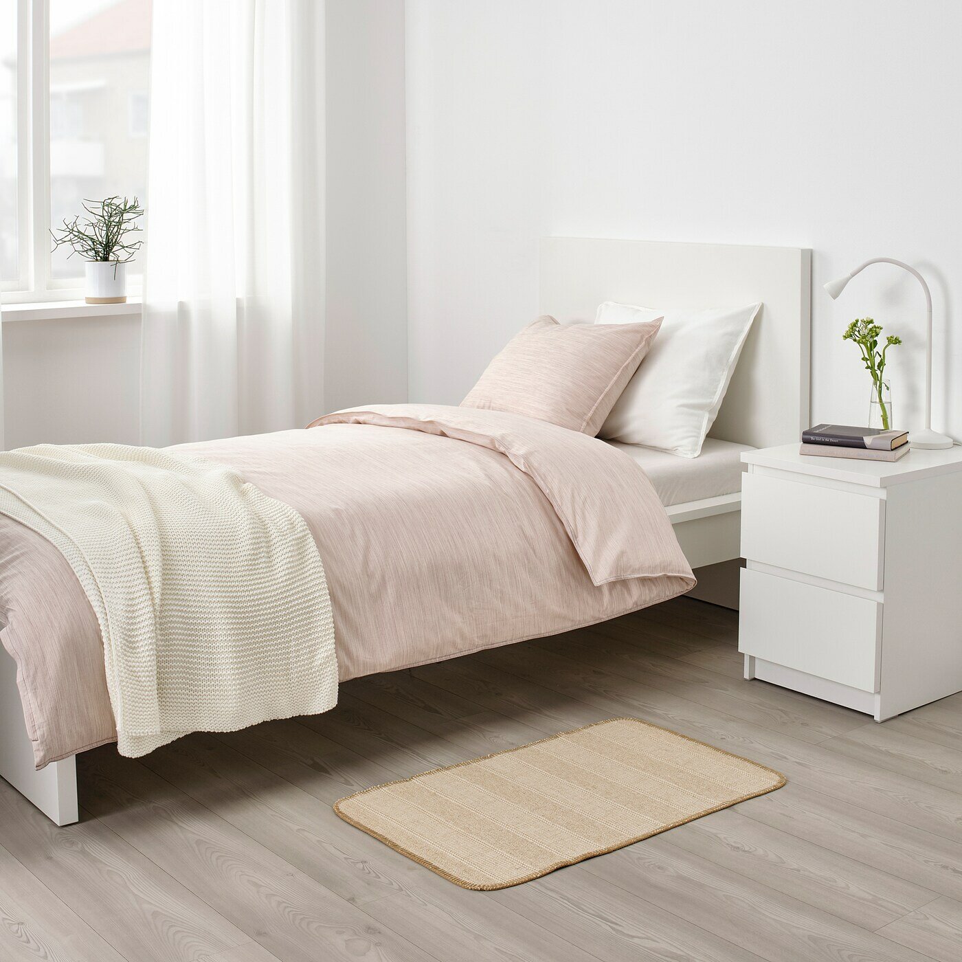 Ковер безворсовый IKEA KLEJS, 50x80 см, белый/бежевый