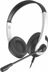 Наушники с микрофоном A4Tech Fstyler FH100U белый/черный 2м накладные USB оголовье (FH100U (PANDA))