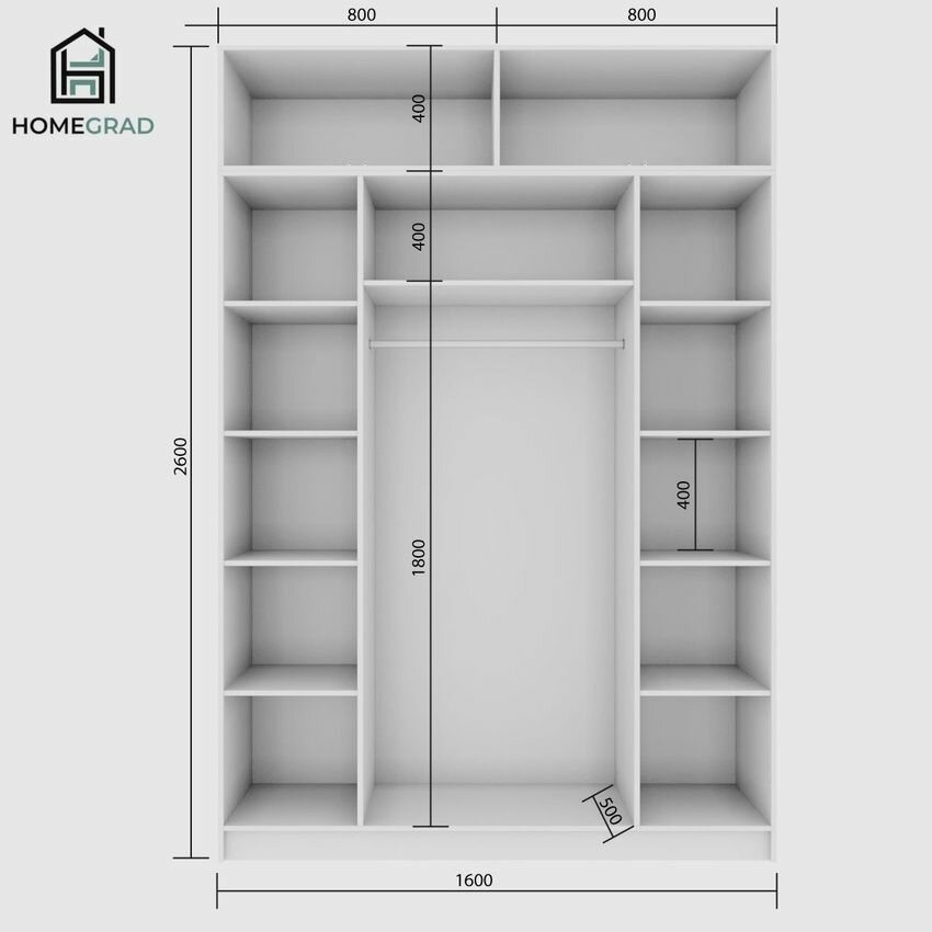 Антресоль HomeGrad Boston 160, ЛДСП, белая, 4 двери, 160х52х40 см — фото 1