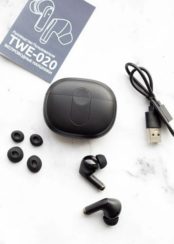 Наушники OLMIO беспроводные TWE-20 ANC+ENC, True Wireless, black - фото №12