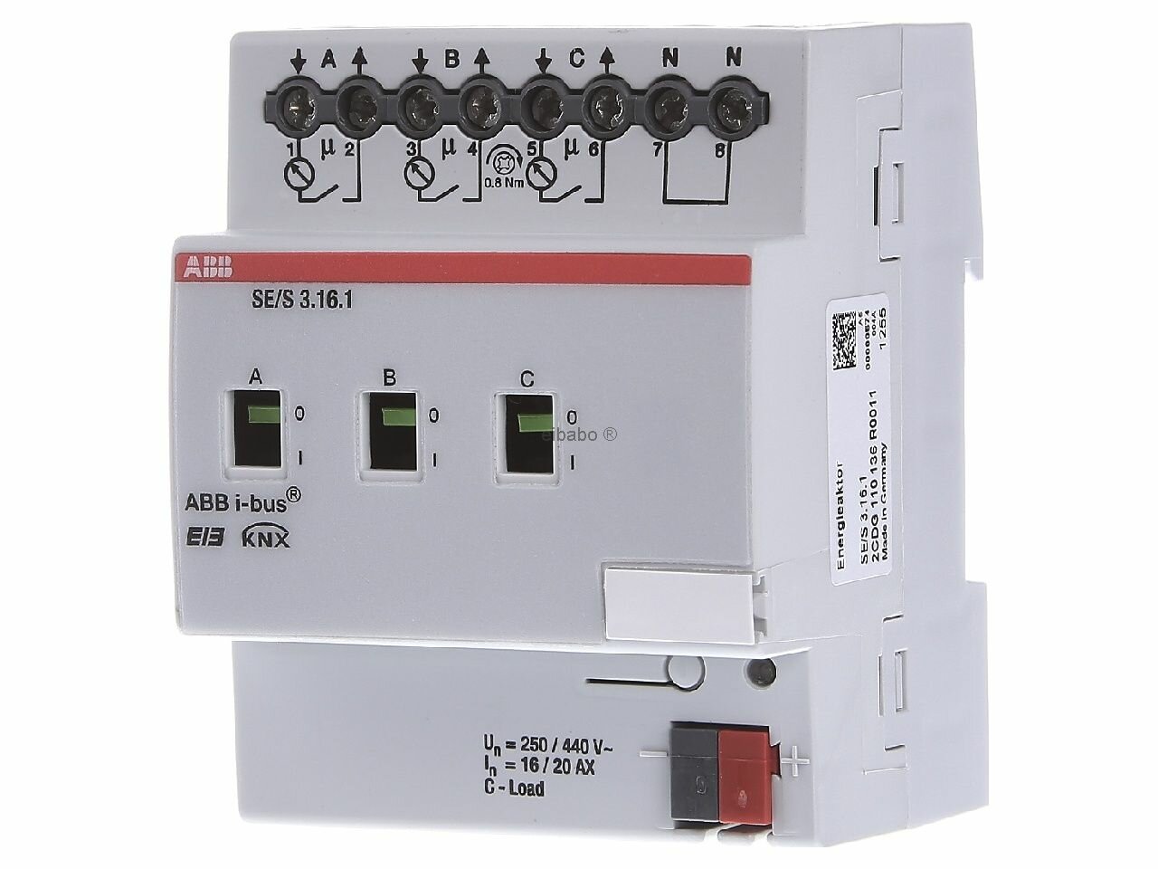 Привод энергии KNX 3-кратный, для регистрации потребления энергии SE/S 3.16.1 – ABB – 2CDG110136R0011 – 4016779709774