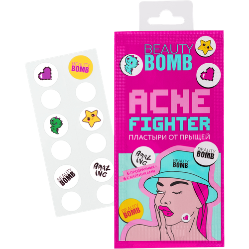 Пластыри от прыщей Beauty Bomb Acne fighter разноцветные 12шт точечный гель от прыщей beauty bomb acne fighter 15 мл