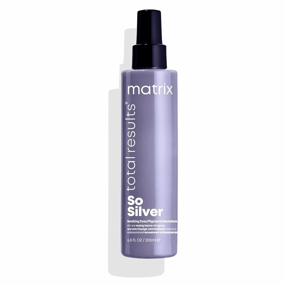 Спрей Matrix Total Results Color Obsessed Color Obsessed So Silver All-In-One Toning Spray, Мультифункциональный спрей 10 в 1 для холодного светлого блонда, 200 мл