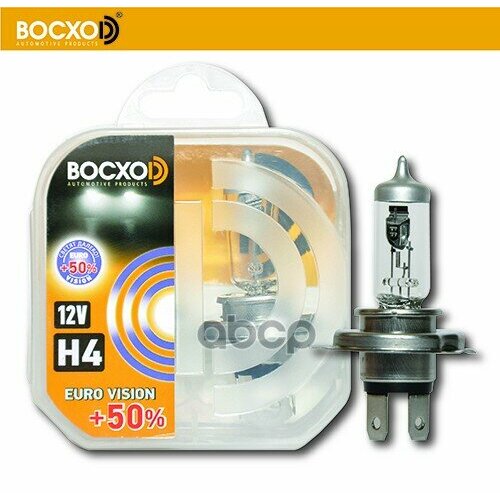 Галогенная Лампа Головного Света H4 Bocxod Euro Vision+50% 3700К 12V 60/55W P43t BOCXOD арт. 80614EV