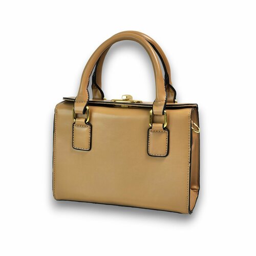 Сумка кросс-боди Evangelina May, фактура гладкая, светло-коричневый