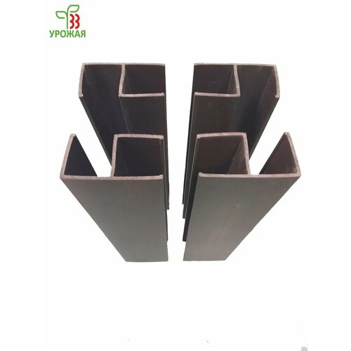 Угол (комплект углов) для грядочной доски ДПК и ПВХ толщиной 30 мм, высота 30 см, цвет Венге (темно-коричневый)