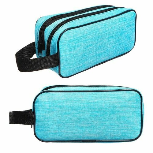 Пенал школьный на молнии Calligrata 2 отделения бирюзовый 795₽