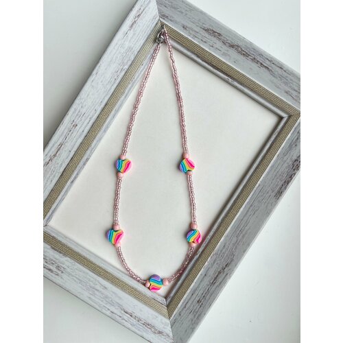 Чокер, бисер, длина 37 см, мультиколор
