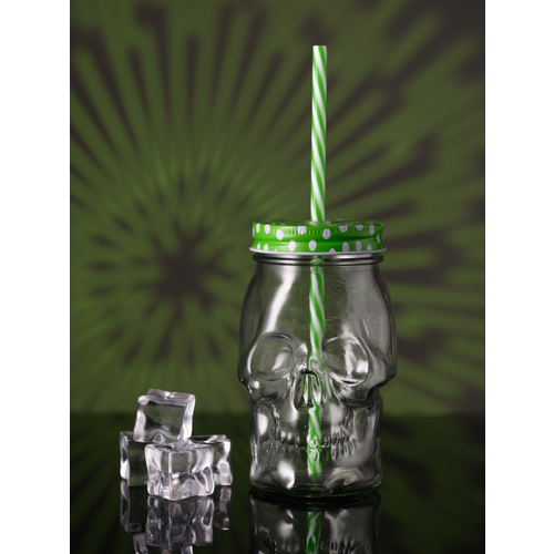 Банка Череп с крышкой и трубочкой 300 мл 349₽