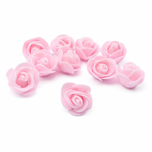 Цветочек Розочка из фоамирана 35мм уп 10шт светло-розовый 240₽