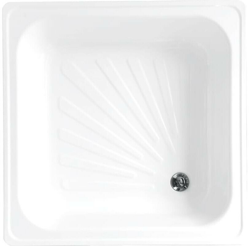 фото Душевой поддон Loranto 70*70*15см толщина стали 0,9мм, отверстие для слива 5см