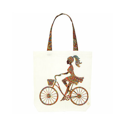 Сумка шоппер Павловопосадская платочная мануфактура, фактура зернистая, белый, бежевый