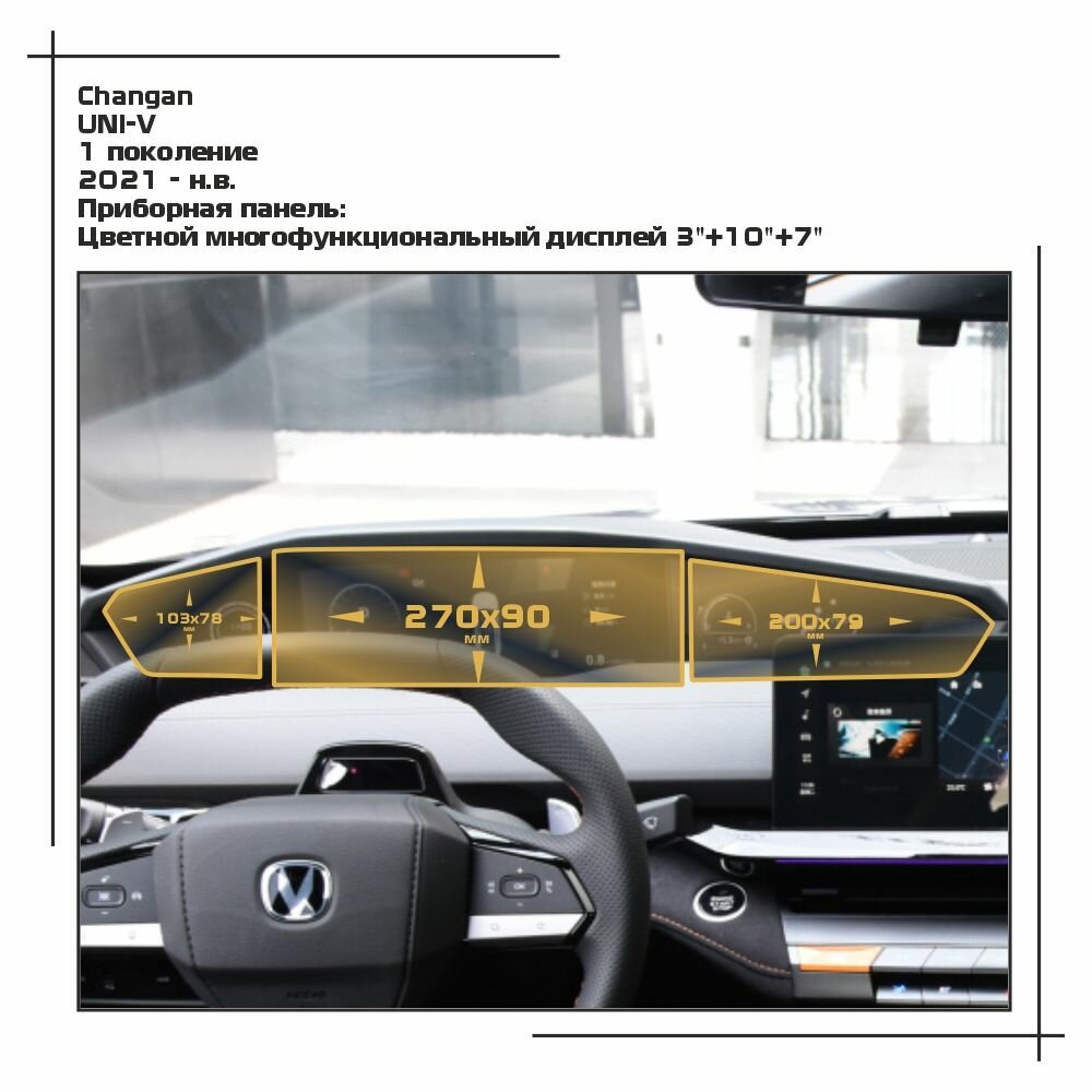 фото Защитная статическая пленка для цветного многофункционального дисплея Changan Uni-V (матовая)