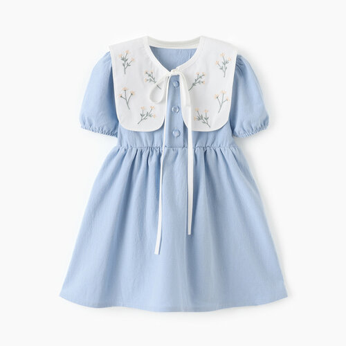 фото Школьный сарафан minaku minaku: cotton collection baby, размер 86/92, голубой