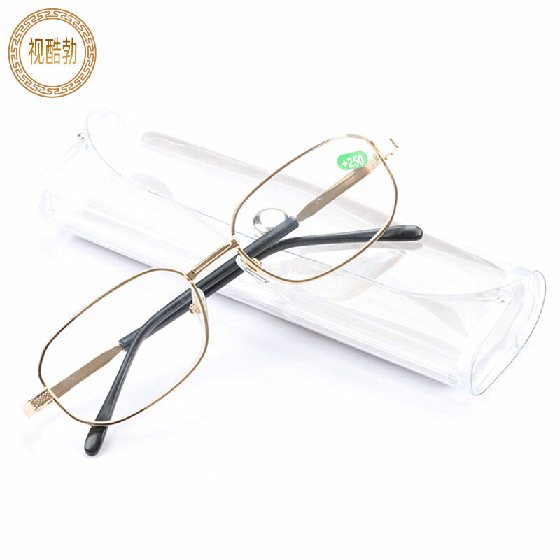 фото Очки для чтения, +350 диоптрий, квадратные, металл, стекло