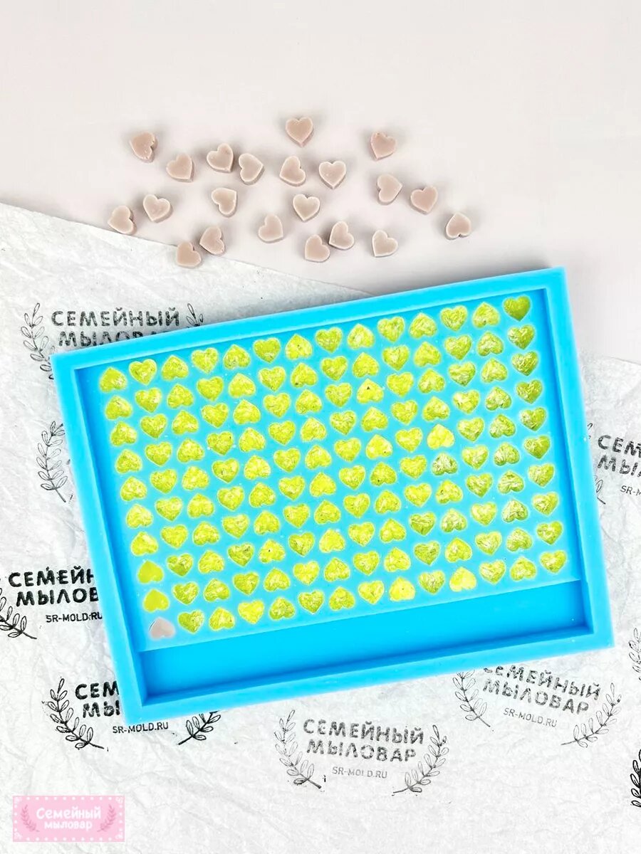Силиконовая форма для воска, мыла, декора сердечки — фото 1
