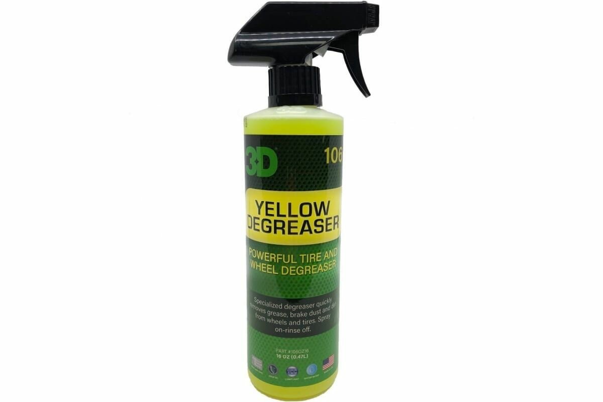 3D Yellow Degreaser Очиститель обезжириватель дисков и резины, 473мл