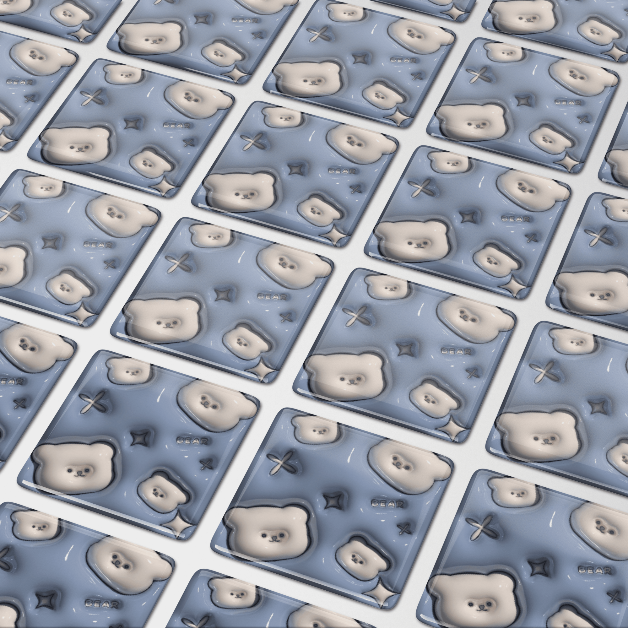 3D стикер / 2 шт / Blue Aesthetic — фото 1