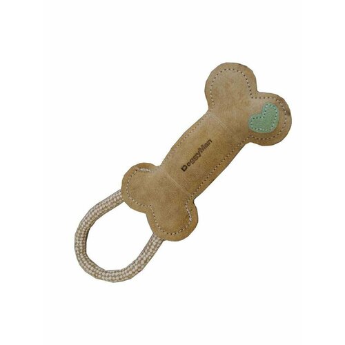 Суперкожаная игрушка-косточка Japan Premium Pet с хлопковым канатом для чистки зубов , коррекции поведения и снятия стресса у собак. Для всех пород