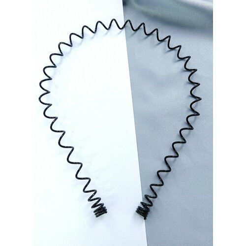 Ободок пружинка для волос YKA Универсальная, 14 см, черный метал