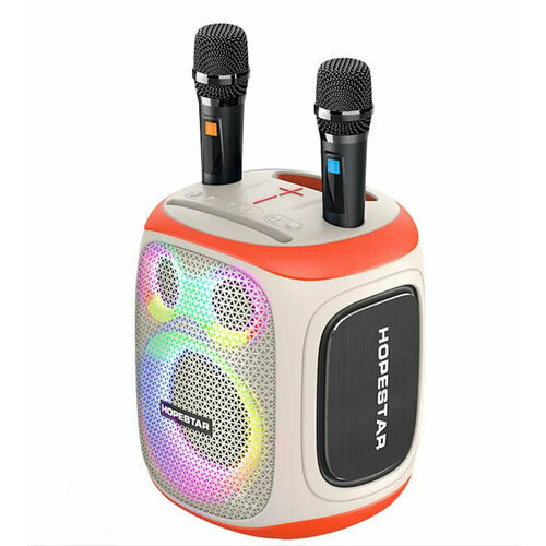 Портативная Bluetooth Колонка Hopestar Party 130 Белый 2 микрофона 11900₽