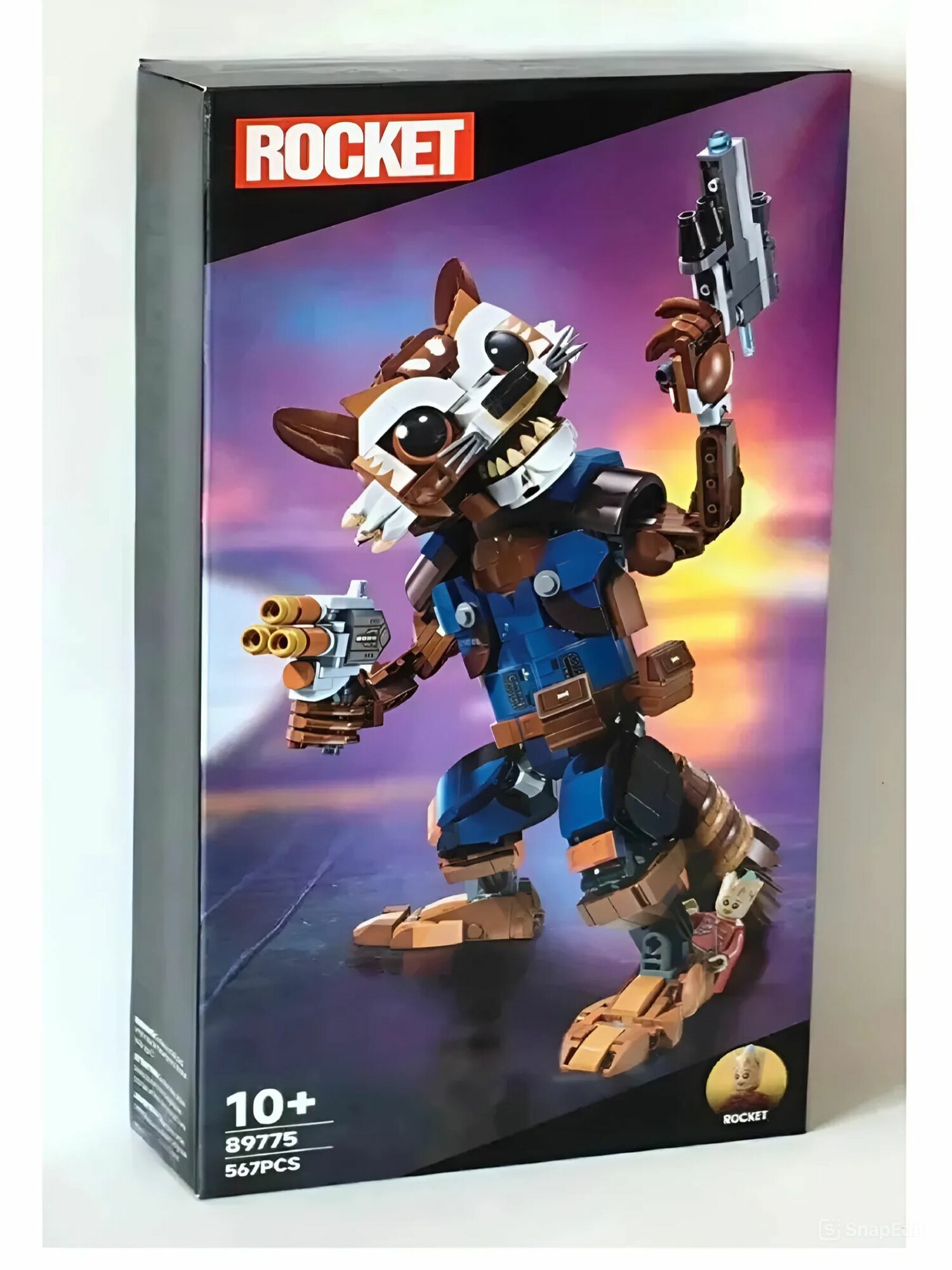 Конструктор Марвел Енот Ракета и малыш Грут 650 деталей / Супергерои