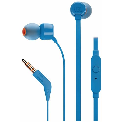 JBL Tune 110 Проводные наушники с микрофоном и кнопкой для ответа mini jack 35 mm синий blue 1555₽