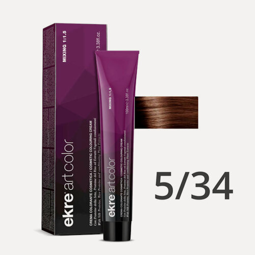 Изображение товара Краска для волос профессиональная Ekre Artcolor 5.34 Светлый каштановый Золотисто-медный 100 мл