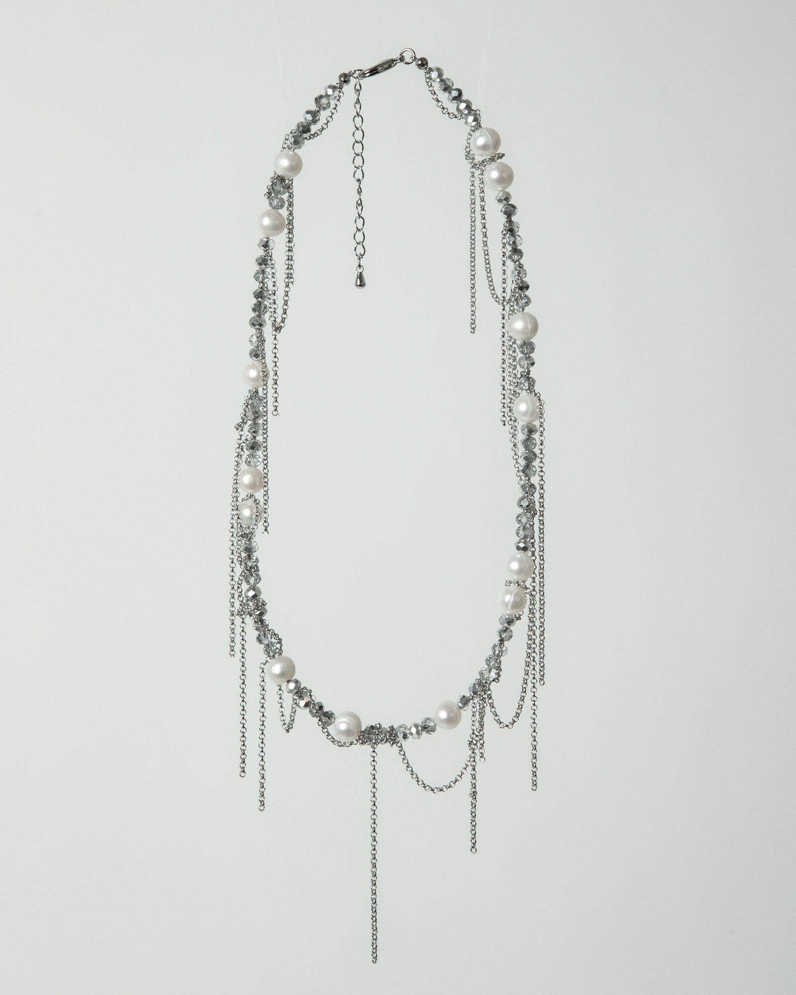 Колье FETISH, жемчуг культивированный, длина 41 см, серебристый — фото 1