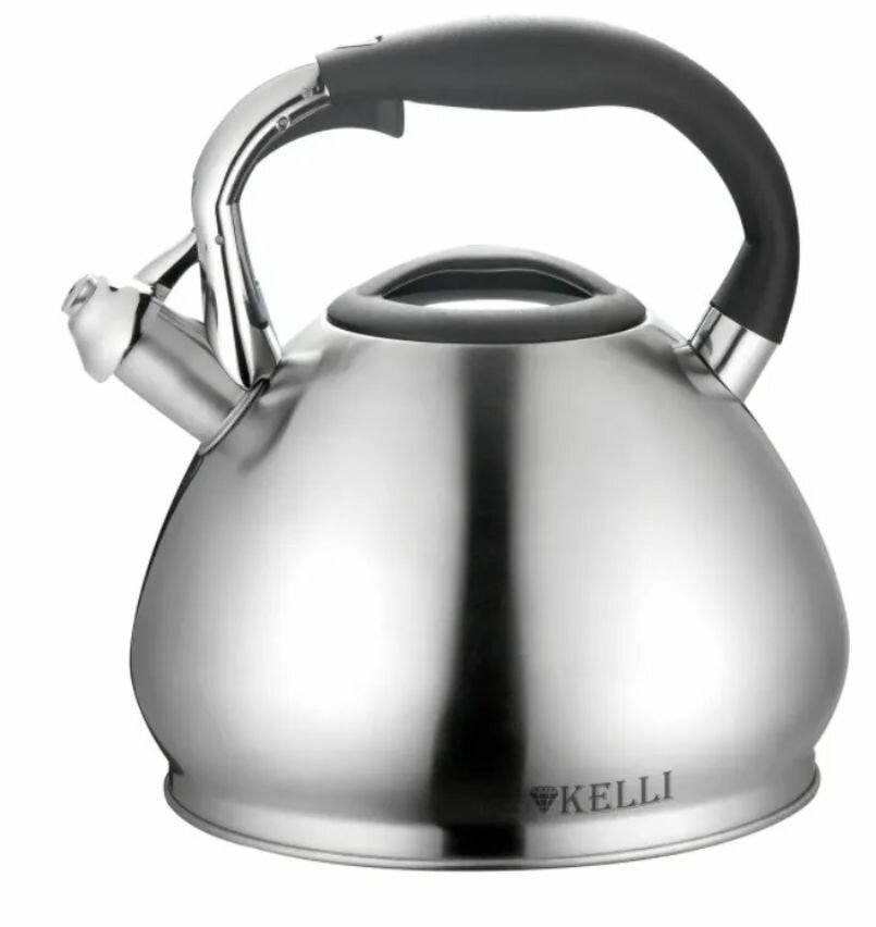Чайник со свистком Kelli KL-4328, 4.5л, серебристый