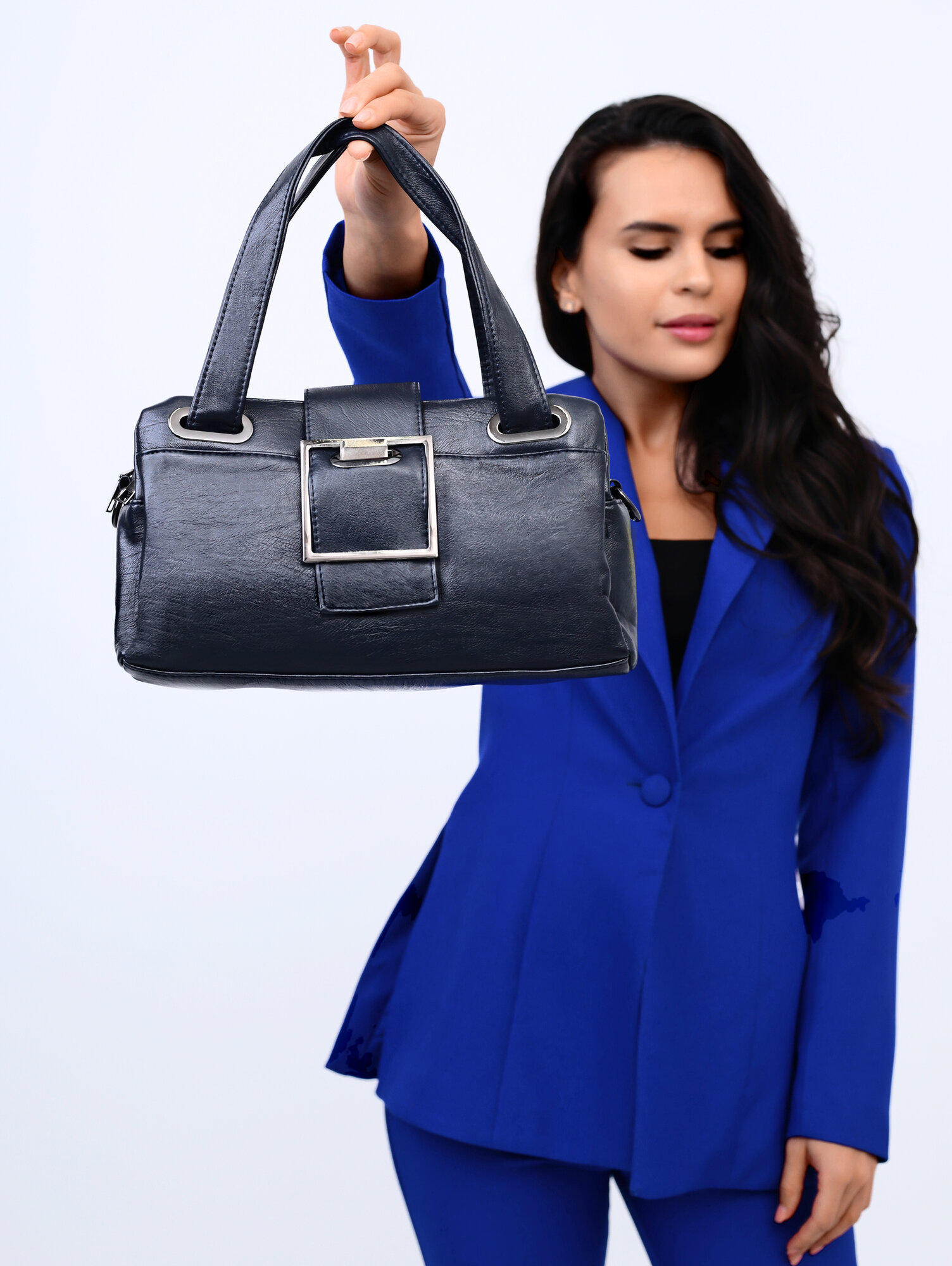 Сумка багет Lara, фактура гладкая, коралловый — фото 1