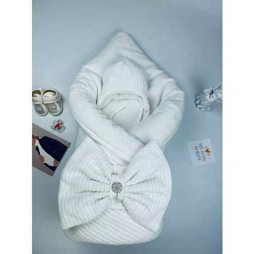 Конверт одеяло зимний на выписку новорожденного плюшевый