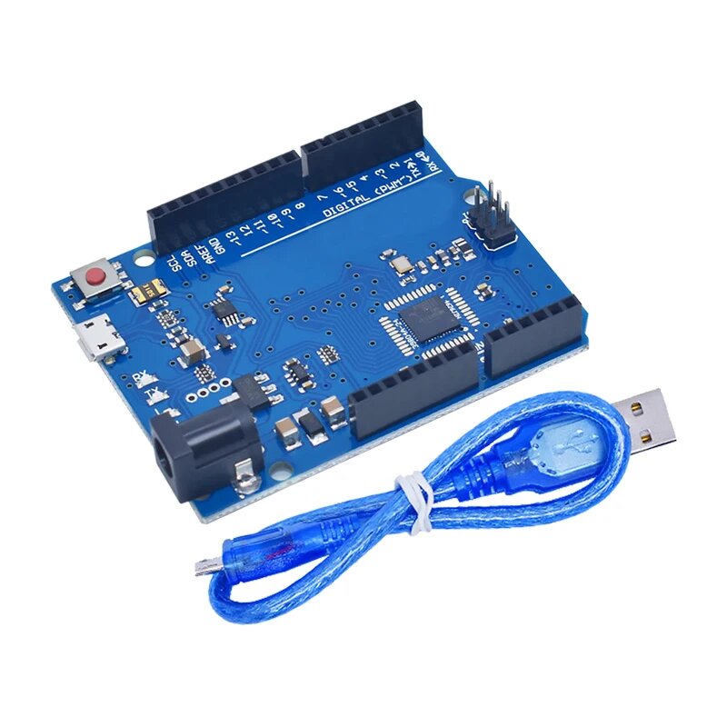 Макетная плата Leonardo R3 с микроконтроллером Atmega32u4, макетная плата с USB-кабелем, совместимая с arduino, стартовый комплект «сделай сам», Leonardo R3 Set