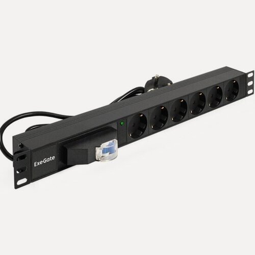 Изображение товара Блок розеток Exegate ServerPro PDU-19H610 Al-6S-EU2.5CU-1P (EX280835RUS)
