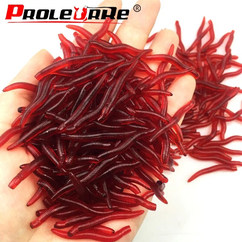 Пролерре мягкие приманки с запахом креветок красный 50/100 шт, 50pcs