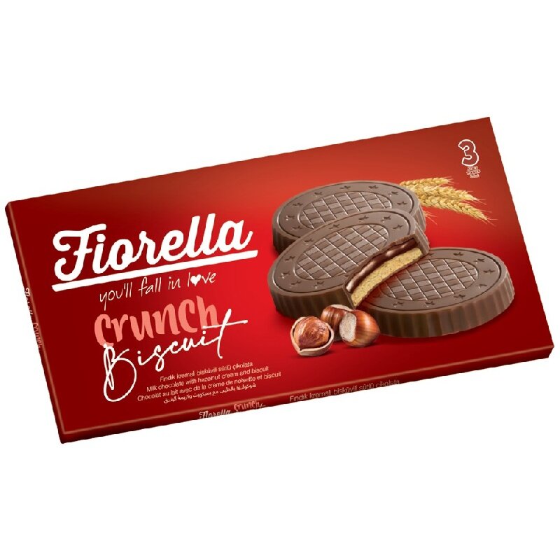 Печенье FIORELLA Crunch Biscuit Milk Hazelnut в молочном шоколаде Орех 67,5г