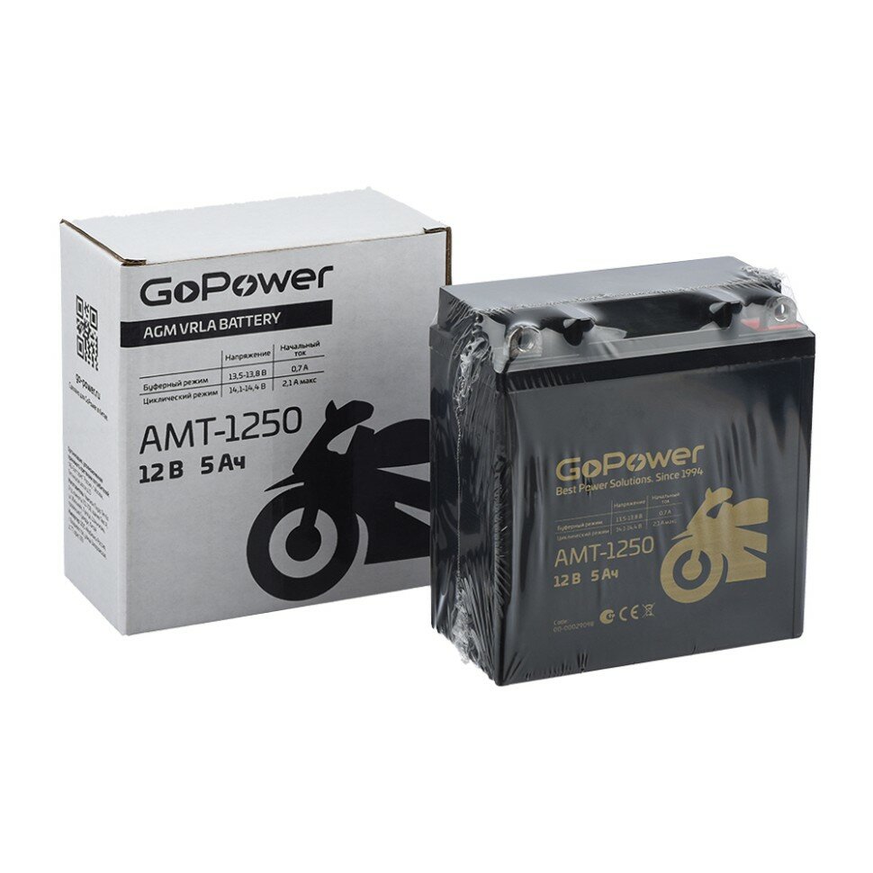 Мото аккумулятор GoPower 12V 5Ah 12-05