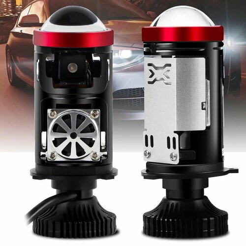 Мини-светодиодные линзы H4 100 Вт 50000LM Двухсветодиодный проектор H4 Светодиодные лампы для фар Canbus Hi-Lo Линзы для автомобиля Мотоцикла Модернизация 12 В, 2pcs 100W LED Lens, H4/9003/HB2 высокий/слабый